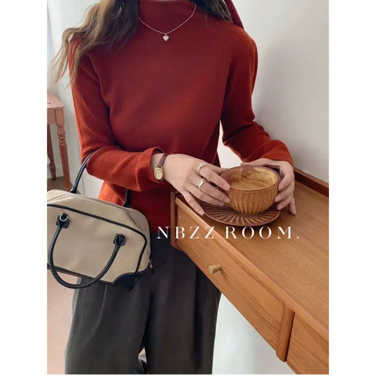 安迪绒圆领长袖打底衫秋冬宽松显瘦保暖上衣