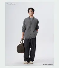 Simple Meister【秘境】定制羊巴绒质感轻奢休闲卫裤立体打褶长裤