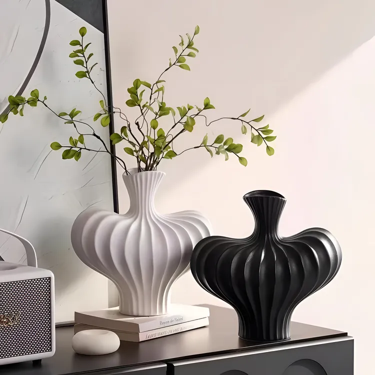 轻奢风美人肩陶瓷女神花瓶创意客厅桌面装饰水养鲜花摆设水培器皿