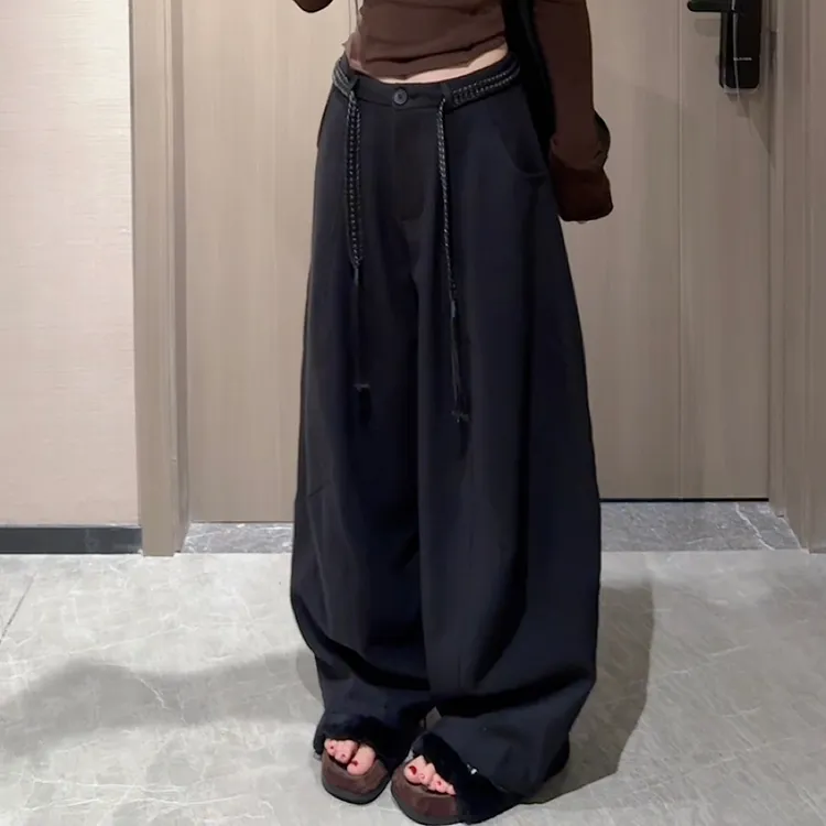 【CCDZ】早秋新款韩系百搭显瘦高腰休闲裤阔腿裤女