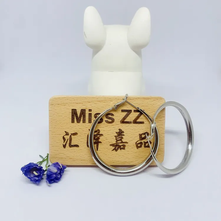 925银耳饰 几何形纯色欧美银色原创设计耳环珠宝饰品百搭单圈