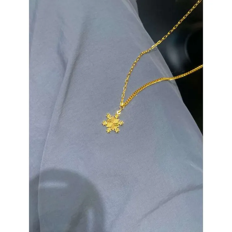 铜合金项链 新中式国潮风丨潮流时尚爆闪雪花项链 R007