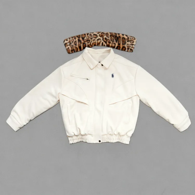 【松弛贵公子】加厚皮绒短款夹克男女冬季美式复古豹纹翻领开衫外套