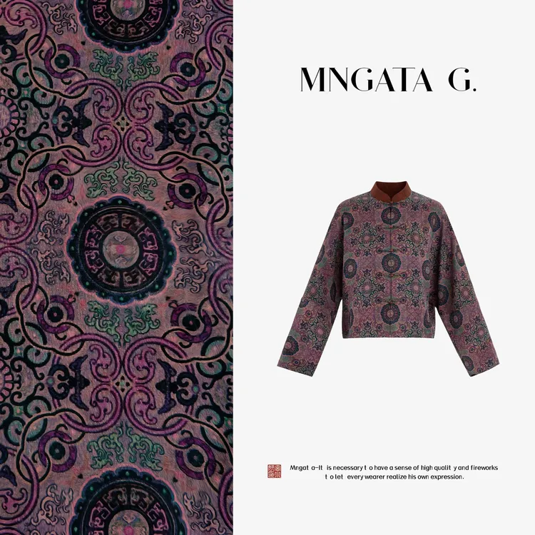 MNGATA G.宫小妍【 红云缎·紫韵东方】早秋新中式真丝外套5062406