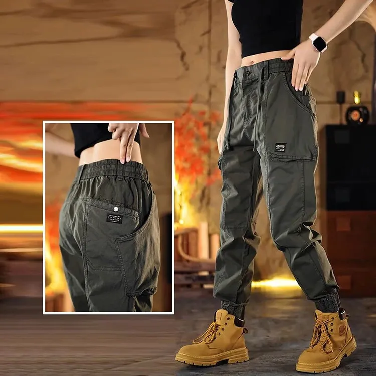 2025春秋男女潮牌品质美式复古厚款工装裤宽松直筒束脚休闲裤