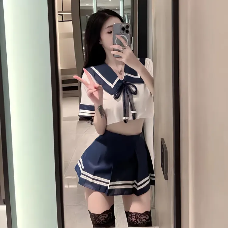 【水手制服】网红大码显瘦日系水手服学生装JK短裙战袍套装