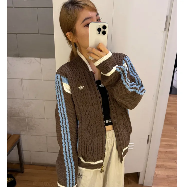  ADIDAS三叶草RSUCARDIGAN琥珀流光秋冬休闲百搭针织运动衫KS5963