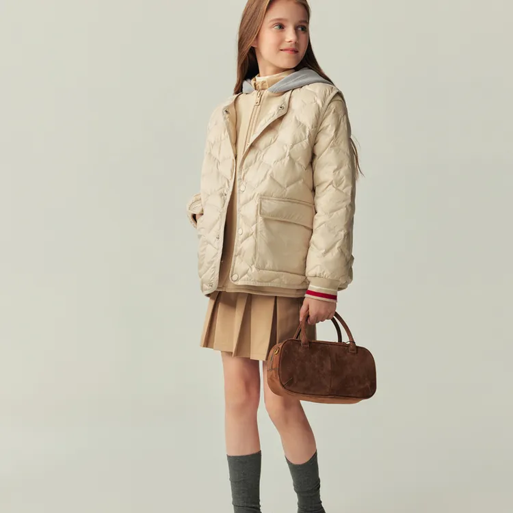 【一衣三穿】E·LAND KIDS衣恋童装25年冬新羽绒马甲摇粒绒外套套装