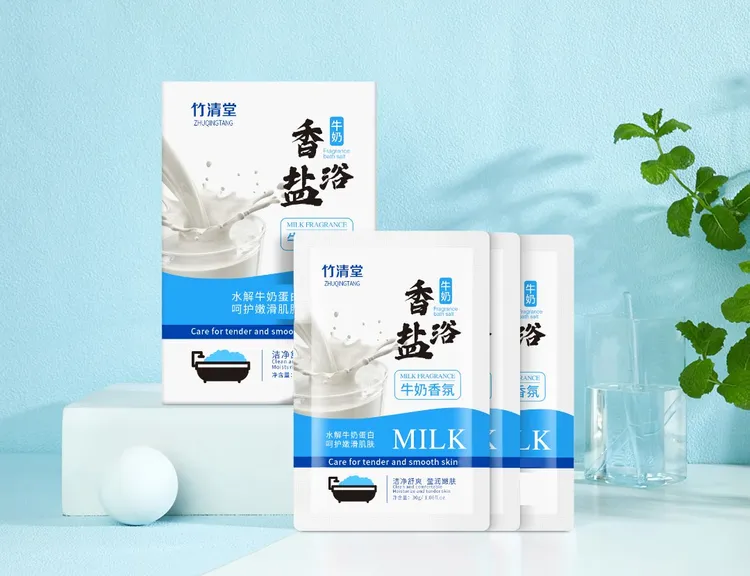 竹清堂牛奶香沐浴盐全身搓澡洗脚搓脚足盐足浴洗浴男女洗澡足浴盐
