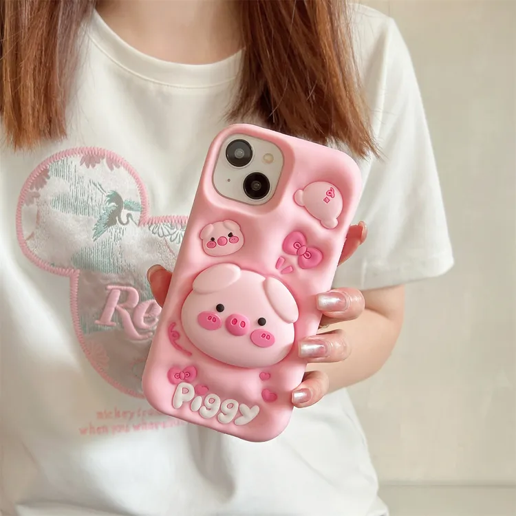支架大头猪适用苹果16Pro手机壳iPhone17Promax防摔15/13保护套14