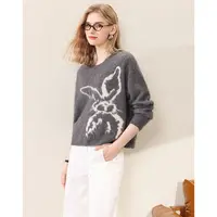 赛兔含山羊绒秋冬软糯卡通提花拉毛内搭款毛衣女针织衫543255011