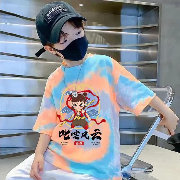 新娜吒短袖男童短袖t恤2025新款儿童夏装衣服男孩纯棉宝宝洋气