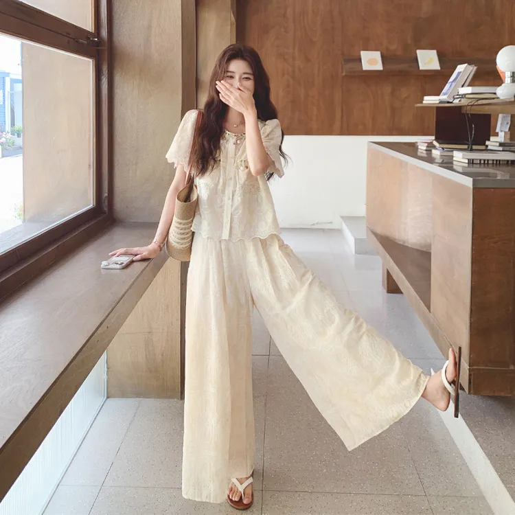 气质法式氛围感套装裤夏季女2025新款轻奢韩系ins风高级感两件套