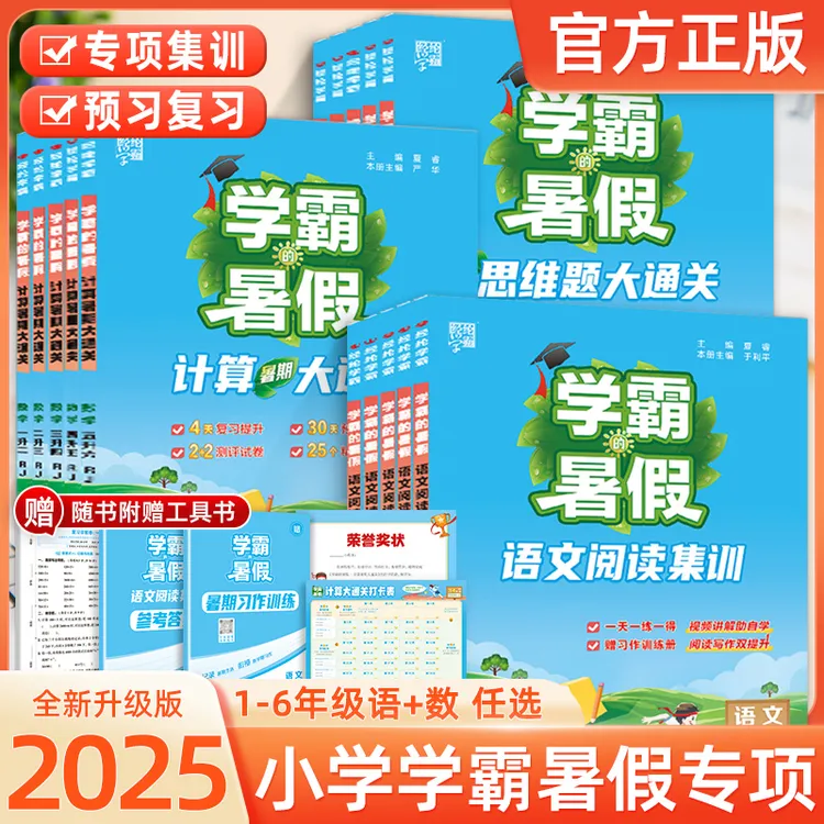 25秋学霸暑假衔接一二三四五六年级小学语文数学计算人教版专项