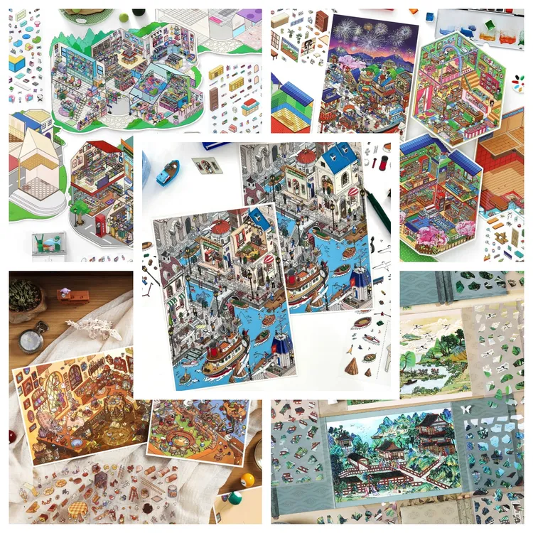 infeel.me今日营业22-24弹3D立体造景微缩英菲造景贴纸diy贴纸