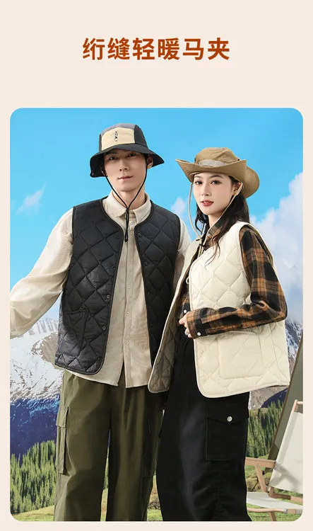 【国哥优选】秋冬爸爸装加绒保暖中老年加大内胆方兜口袋男女马甲