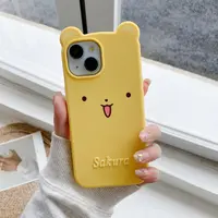 可爱卡通平面小可适用iPhone16手机壳立体硅胶苹果15防摔保护套14