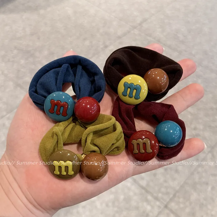 柔软无接缝毛巾圈~M豆甜美发绳糖果色加宽皮筋可爱扎头发圈头绳