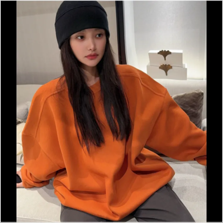 现货LULU BUNNY  过肩线设计高品质复合卫衣宽松休闲圆领卫衣