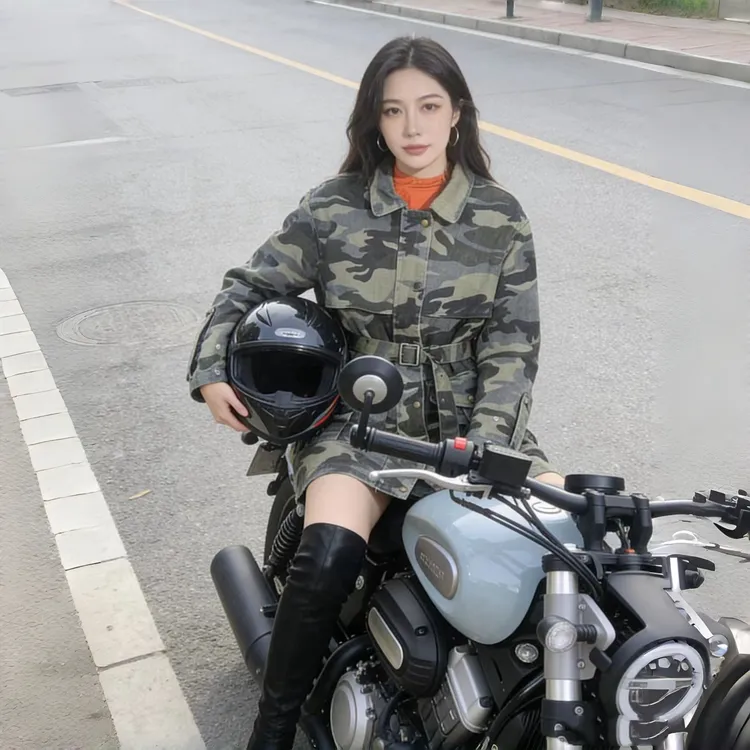 3031小个子专属 牛仔迷彩 内胆可拆卸 收腰羽绒服