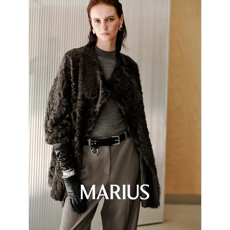 MARIUS"小湖羊2.0"宽松天鹅领双面穿外套/马甲/帽子
