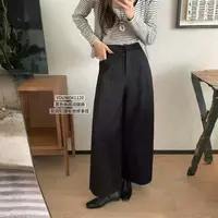 【运补6】高端欧货秋季新显瘦百搭高腰休闲宽松阔腿直筒裤女贝壳裤