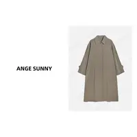 ANGE SUNNY【ROW经典长款风衣】单排扣翻领长袖口袋风衣时尚新款