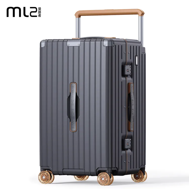 曼路者铝框旅行箱2025新款行李箱拉杆箱女大容量20寸登机密码箱子