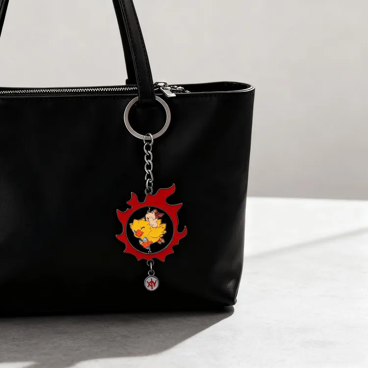 陆行鸟和莫古利钥匙链扮演游戏最终幻想钥匙圈可爱吉祥物配饰礼物