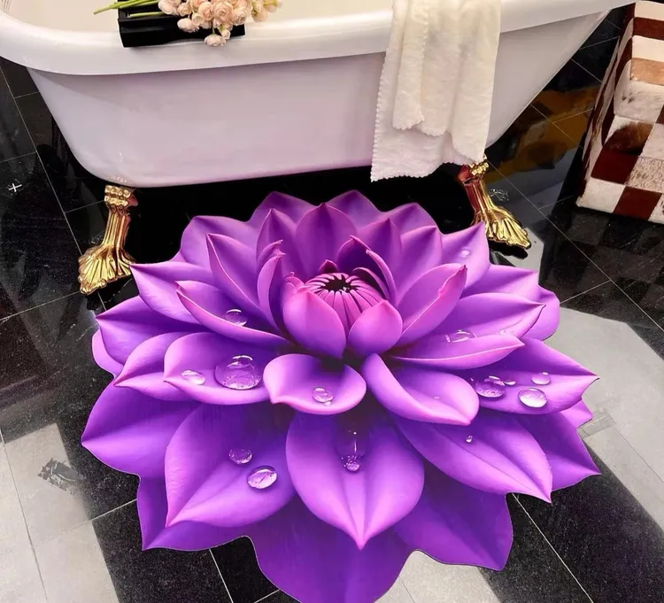 【敏阳地垫】3D立体异形花朵硅藻泥地垫浴室厨房吸水防滑速干脚垫