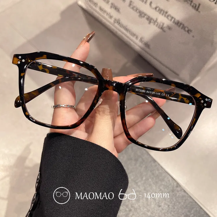 复古大框黑色方形眼镜框女圆长脸粗框素颜镜架显脸小近视眼睛男士