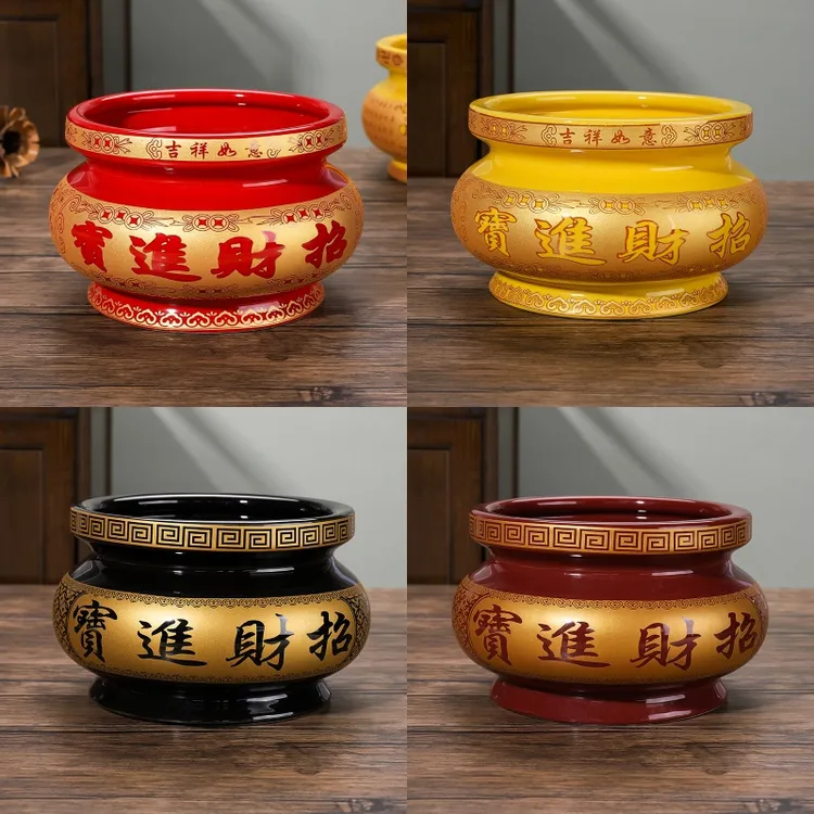 加厚陶瓷香炉家用插香供奉财神观音室内烧香佛具用品
