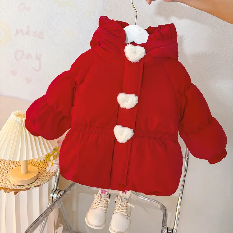 女童棉服冬季2025新款洋气儿童加绒夹棉外套宝宝加厚棉衣小童冬装
