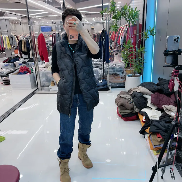 时尚新款中长款2色百搭轻便暖马甲830品