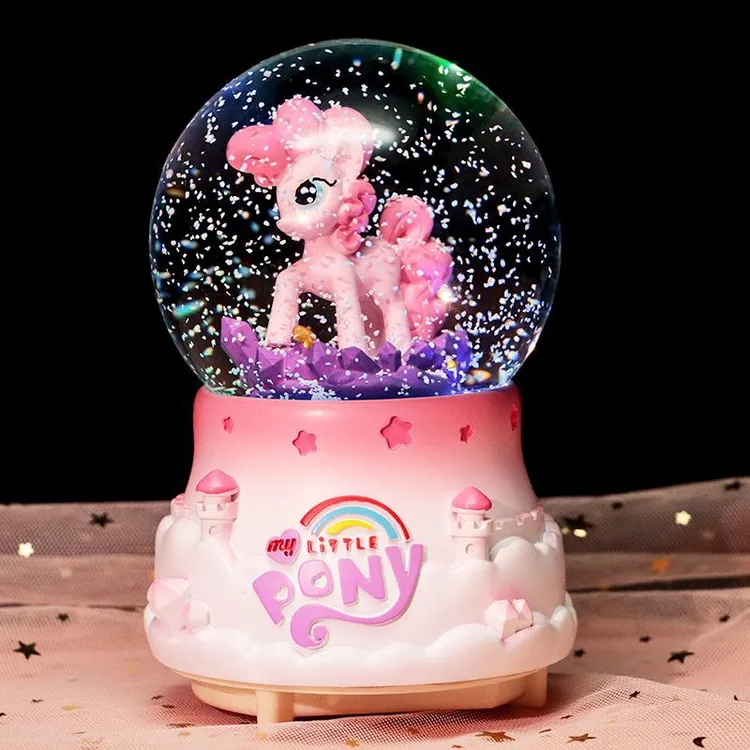 小马宝莉水晶球儿童梦幻旋转八音盒独角兽摆件女孩生日儿童礼物