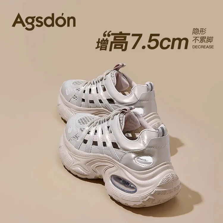 /奥古狮登运动凉鞋女夏季2025新款厚底溯溪鞋镂空老爹鞋薄款透气Q