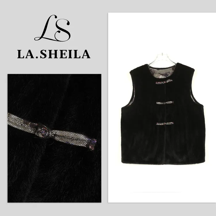 LA.Sheila国风盘扣毛绒马夹253-MJ/0903-8208