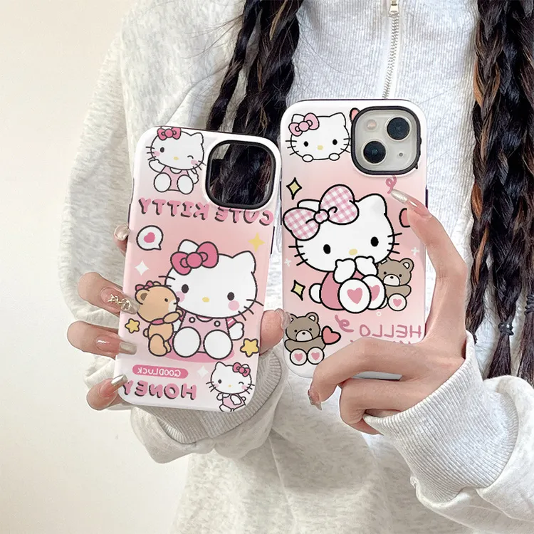 可爱卡通适用16软15pro手机壳iphone13二合一11/12菲林14套女