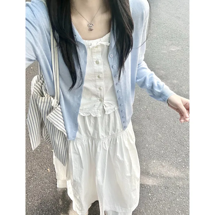 小众高级感气质休闲套装女2025夏季新款开衫内搭显瘦半身裙三件套