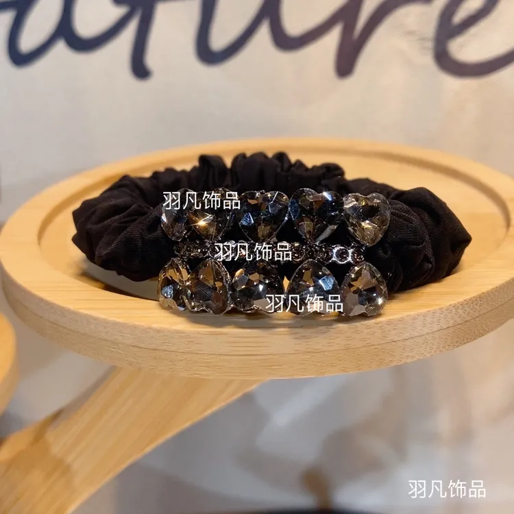 羽凡2549发绳欧美风原创设计编织发圈气质简约黑色日韩高弹力