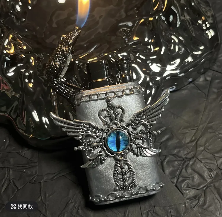 网红复古鳄鱼打火机高颜值手作打火机哥特风送礼轻奢个性小众礼物