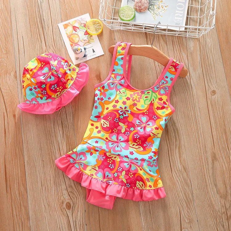 儿童游泳衣女童连体幼儿泳衣公主女孩时尚中小童泳衣速干夏季泳装