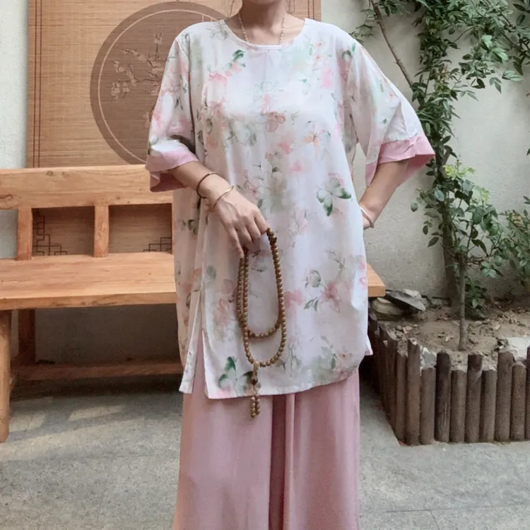 《单上衣》新中式国风棉绸上衣
