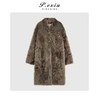 西班牙进口托卡半卷皮毛一体中长款皮草KA56309