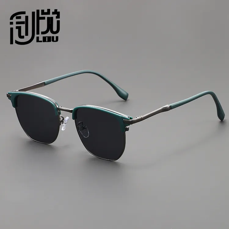 复古墨绿近视太阳镜男偏光开车专用高级感遮阳眼镜潮墨镜女有度数
