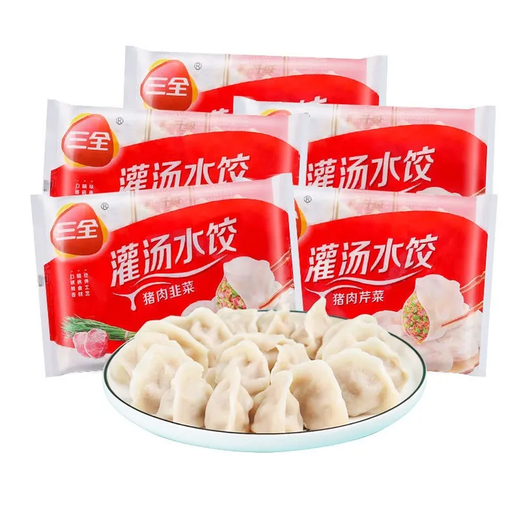 【三全灌汤水饺】拍四送四到手八包速冻饺子方便速食食品每包455g