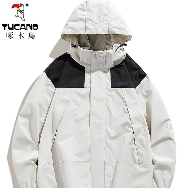 啄木鸟户外冲锋衣男女情侣款2025新款防风秋季夹克外套潮宽松春秋