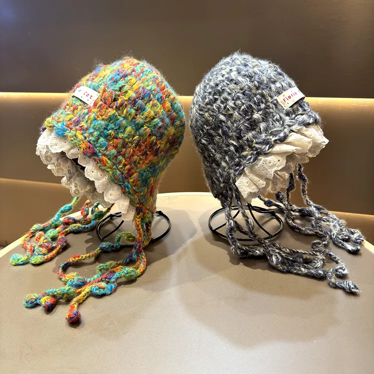 儿童帽子韩版网红流苏百搭针织帽亲子包头帽女孩护耳保暖毛线帽冬