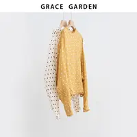 GRACE GARDEN【法单波点衬衫！】圆领文艺时尚波点小衫NCY5E2110