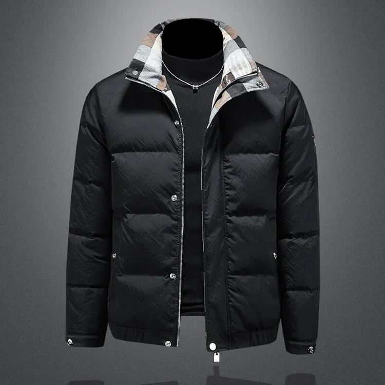 约文库费冬季男士翻领羽绒服青年大码高端潮牌加厚白鸭绒羽绒外套